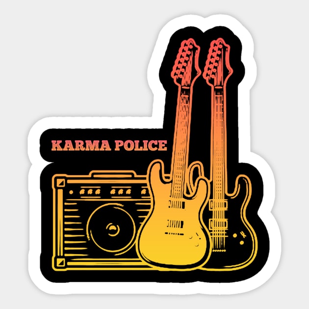 Karma Police Play With Guitars Sticker by Stars A Born